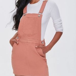 Forever 21 Pink/Coral Overall Dress NEW w/ tags